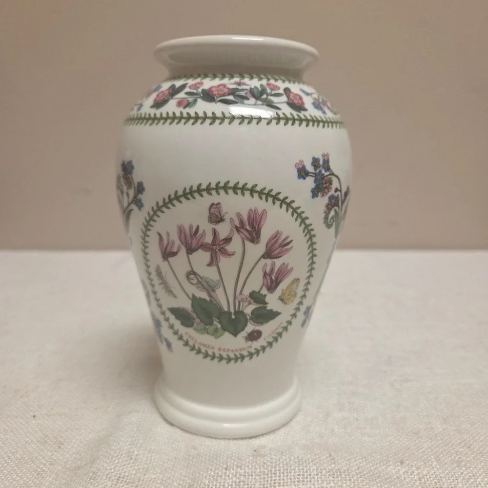 Portmeirion Vase Susan Williams-Ellis Botanical Floral 1991 England